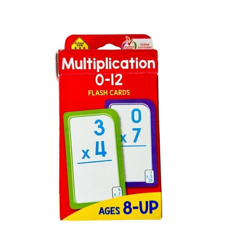 School Zone Multiplication 0-12 Flash Cards Ages 8+ Elementary Math Facts